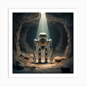 Robot In The Cave Art Print