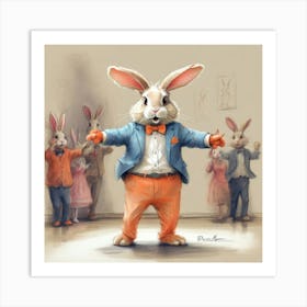 Bunny Dance 2 Art Print