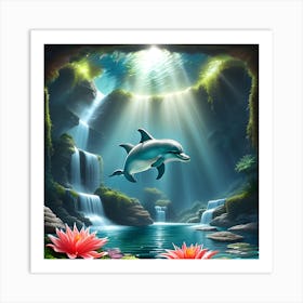 Dolphin In The Water Art Print