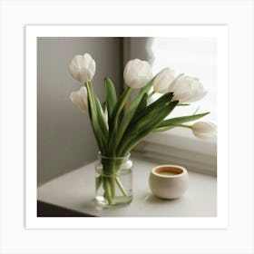 White Tulips Art Print