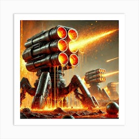 Pyro Mantle Artillery Melting Martian Cores Art Print