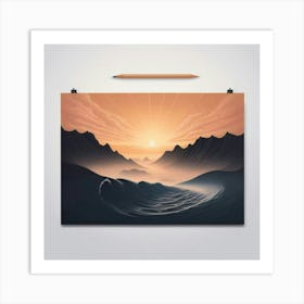 Sunset At The Beach 1 Art Print