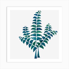 Hand Painted Watercolour Ferns Art Print