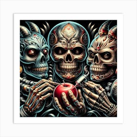 Skulls And Apples Art Print