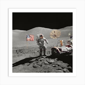 Man On The Moon Space Art Print