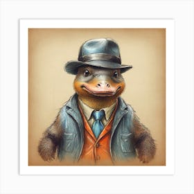 Duck In A Hat 8 Art Print