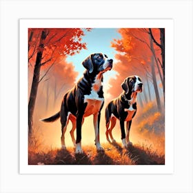 Swiss Mountain Dogs Art Print