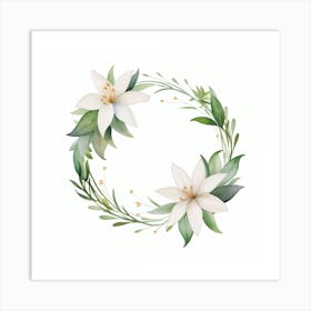 Lily Wreath Art Print