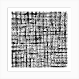 Black And White Checkered Fabric Art Print