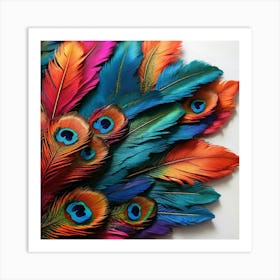 Peacock Feathers Art Painting 1 Art Print