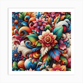 Colorful Floral Pattern Art Print