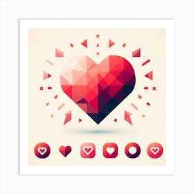 Heart Icon Set 1 Art Print