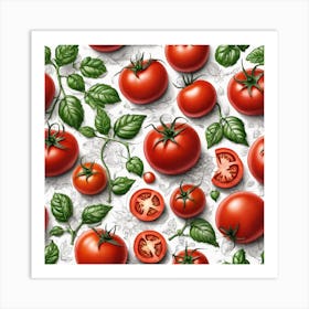 Tomato Seamless Pattern 1 Art Print