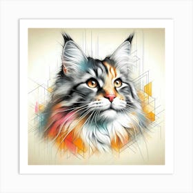 Feline Cat Creative Artwork Illustration 93 Art Print