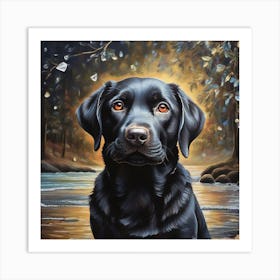 Black Labrador Retriever Art Print