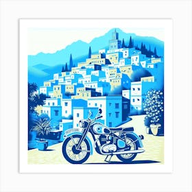 The Blue City, Morocco. Vintage  Art Print