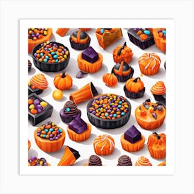 Halloween Seamless Pattern 1 Art Print