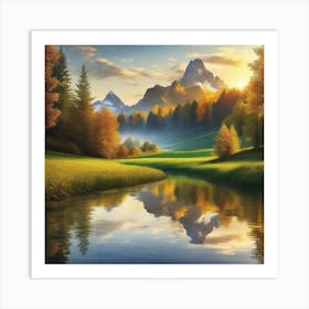 Sunset In The Mountains 97 Art Print