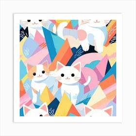 Kawaii Cats 1 Art Print