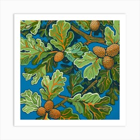 Oak Acorns Art Print