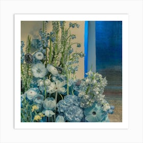 Klimts Would Love These Flowers Light Blue (3) 1 Art Print