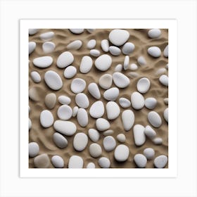 Pebbles On Sand Art Print