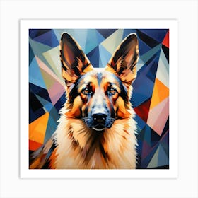 Abstract modernist german shepherd dog Art Print