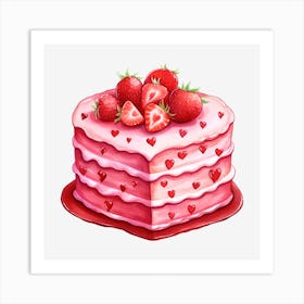 Heart Shaped Cake Art Print