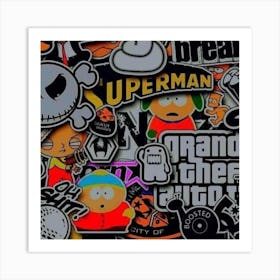 Grand Theft Auto Stickers Art Print