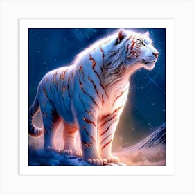 White Tiger Art Print