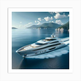 Yacht In The Ocean Art Print