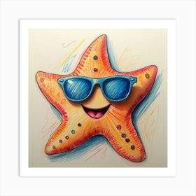 Starfish With Sunglasses 1 Art Print