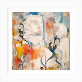 Klimts Would Love These Flowers Light Blue Art Art Print