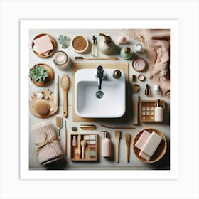 Bathroom Full Of Beauty Products 2 Art Print