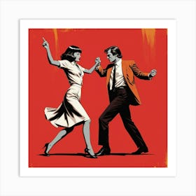 Man And Woman Dancing Art Print