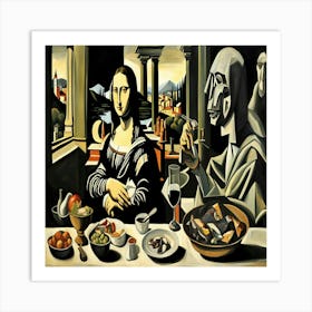 Mona Lisa With Pablo Art Print