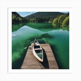 Canoe On A Lake Art Print