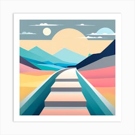 Abstract Landscape VECTOR ART 1 Art Print