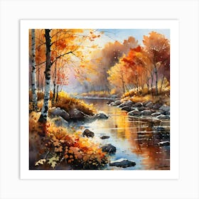 Autumn River 1 Art Print