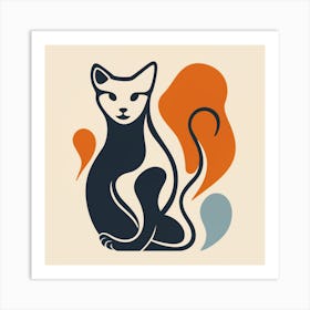 Cat Sitting Art Print