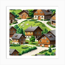 Village In The Mountains 2 Art Print