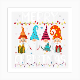 Merry Christmas Gnome Xmas Matching Family Group Pajamas 1 Art Print