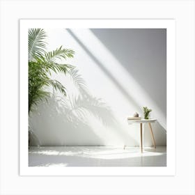 Nature Pattern White Sunshine Overlay Elegant Fern Abstract Blank Light Natural Room Pla (13) Art Print