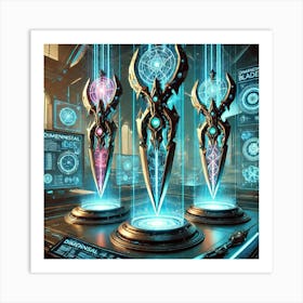 A Futuristic Depiction Of Dimensional Blades, Adva Art Print