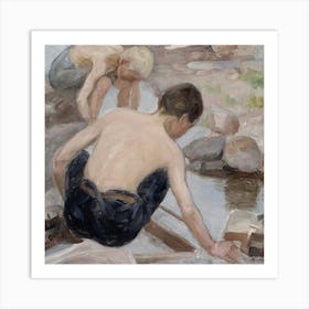 Two Boys In The Water Art Print