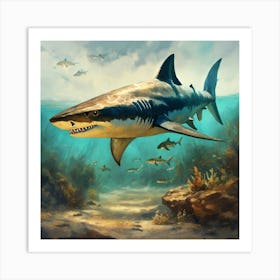 Oil Paint Concept Art Of An Ancient Prehistoric Sh (1) Art Print