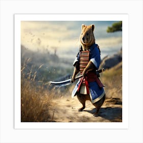 Samurai Squirrel Art Print