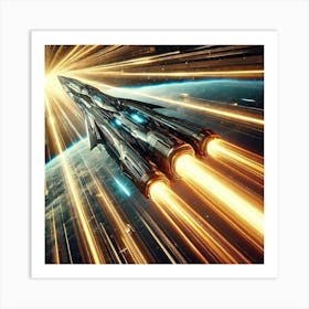 Photon Blades Solar Beams Converted Art Print