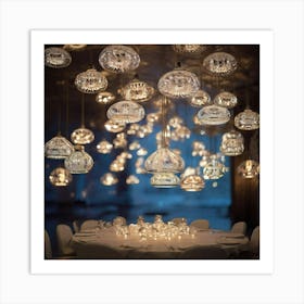 Glass Chandeliers Art Print