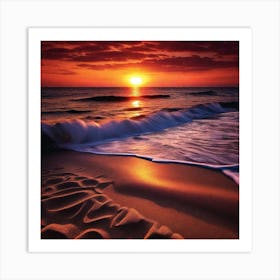 Sunset On The Beach 470 Art Print